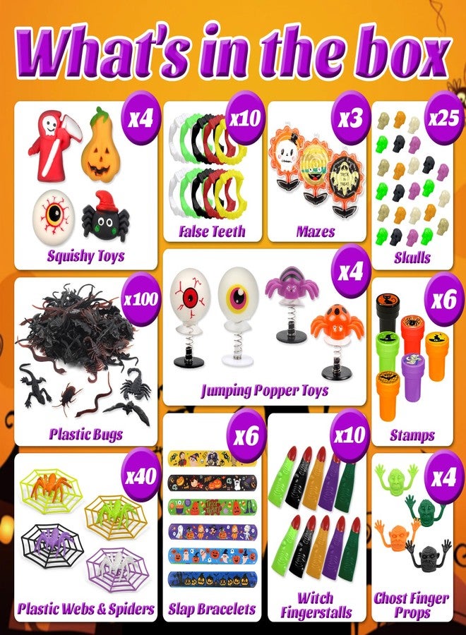 xFFFun 342PCS Halloween Party Favors for Kids, Halloween Goodie Bag Stuffers Fillers, Treats Non Candy, Treasure Chest Bulk, Trick or Treat Carnival Classroom Prizes - Image 4